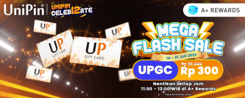 Mega Flash Sale di #UniPinCeleb12ate! Dapatkan Diskon 99% untuk Pembelian UniPin Gift Card di A+ Rewards
